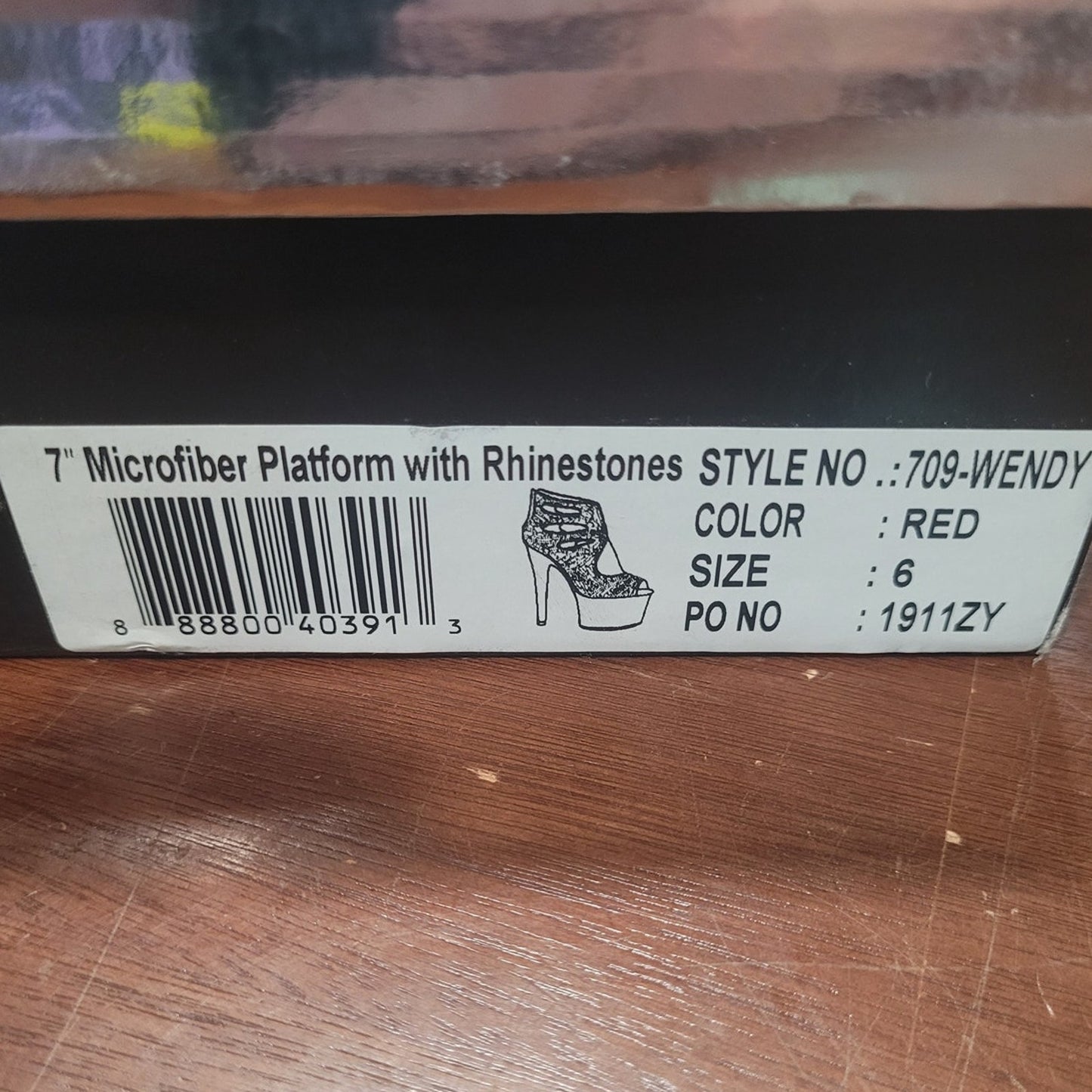 Ellie Shoes Red Ankle Boots w/ Rhinestones, 709-WENDY Size 10, Platform Stiletto