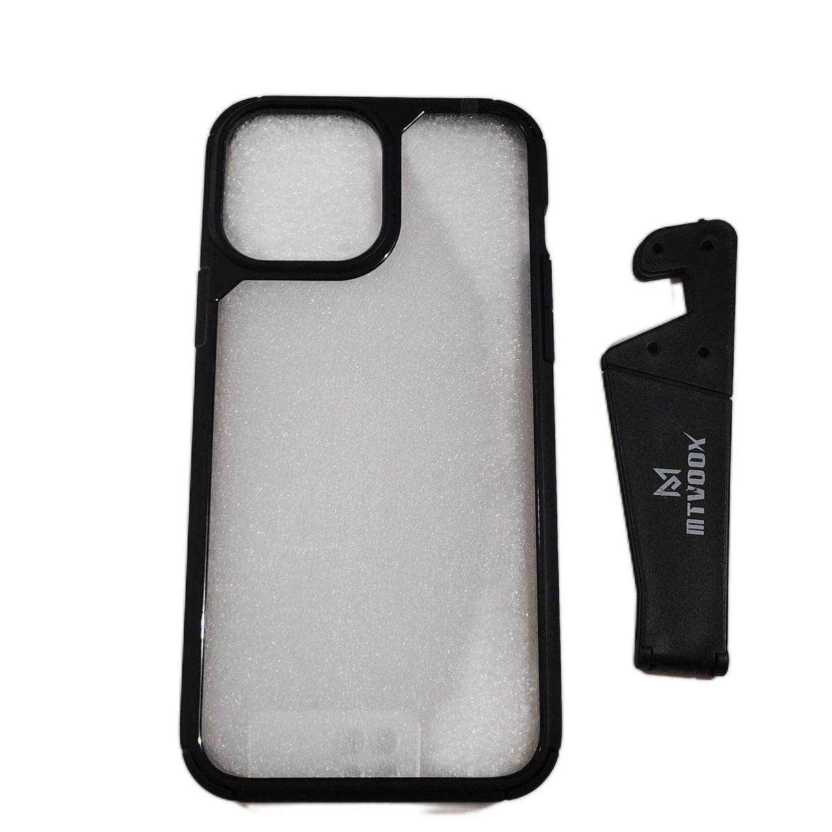 MTVOOX iPhone 13 Pro Max Case 6.7" Black Shockproof Kickstand Anti-Slip