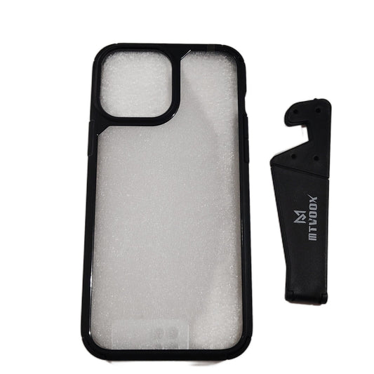 MTVOOX iPhone 13 Pro Max Case 6.7" Black Shockproof Kickstand Anti-Slip