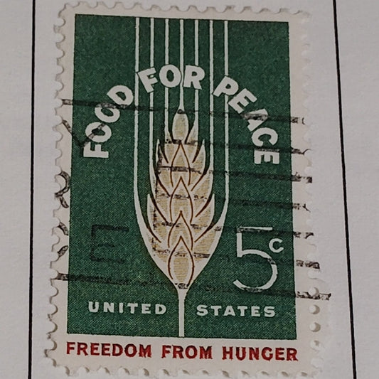 1963 Scott #1233 – 5¢ Food for Peace / Freedom from Hunger – Canceled