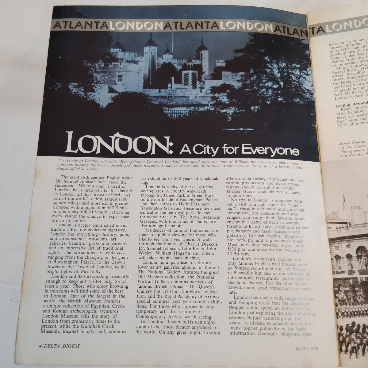 Delta Digest May 1978 Magazine - Transatlantic Service, London Gatwick Issue