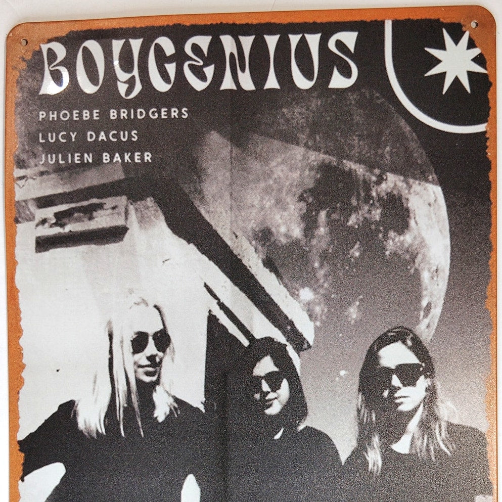 Boygenius Tin Sign 12×8 Bridgers Dacus Baker Moon Photo Metal Wall Art Decor