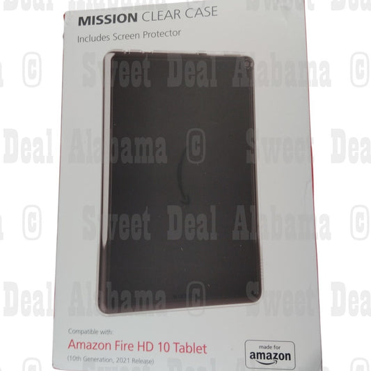 Mission Tablet Case For Amazon Fire HD 10 Tablet, Clear w/ Screen Protector