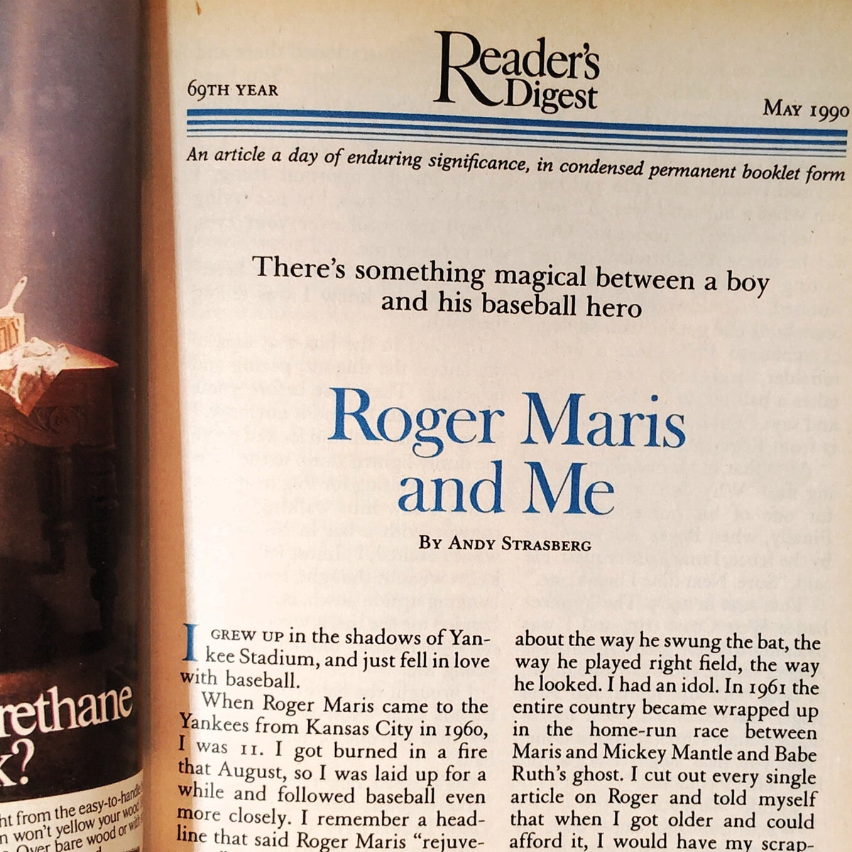 Reader's Digest May 1990 Magazine Red Adair Roger Maris Vintage Back Issue
