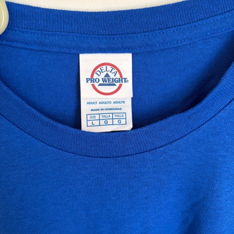 Delta Pro Weight Vintage Blue Butterfly & Stars Graphic T-Shirt Size L