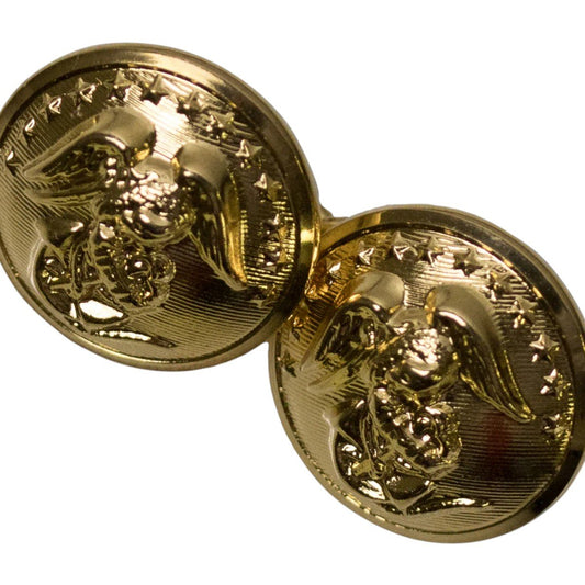 Marine Corps Button Eye Backed, Anodized Linked Buttons, Size: 27 Ligne, 5/8"D