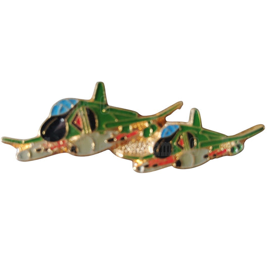 F-4S Phantoms Aircrafts In Formation Hat, Lapel, Brooch Pin 1-7/8"W x 5/8"H