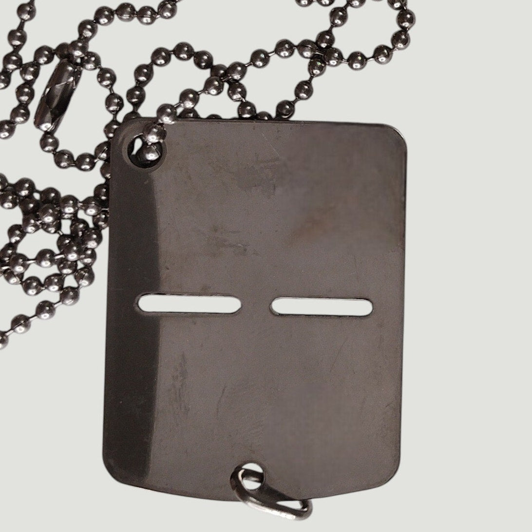 Italian Military Surplus Stainless Steel Dog Tag with Chain