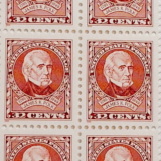Block of 10 – 1995 USA 32¢ James K. Polk MNH Scott 2587 Definitive