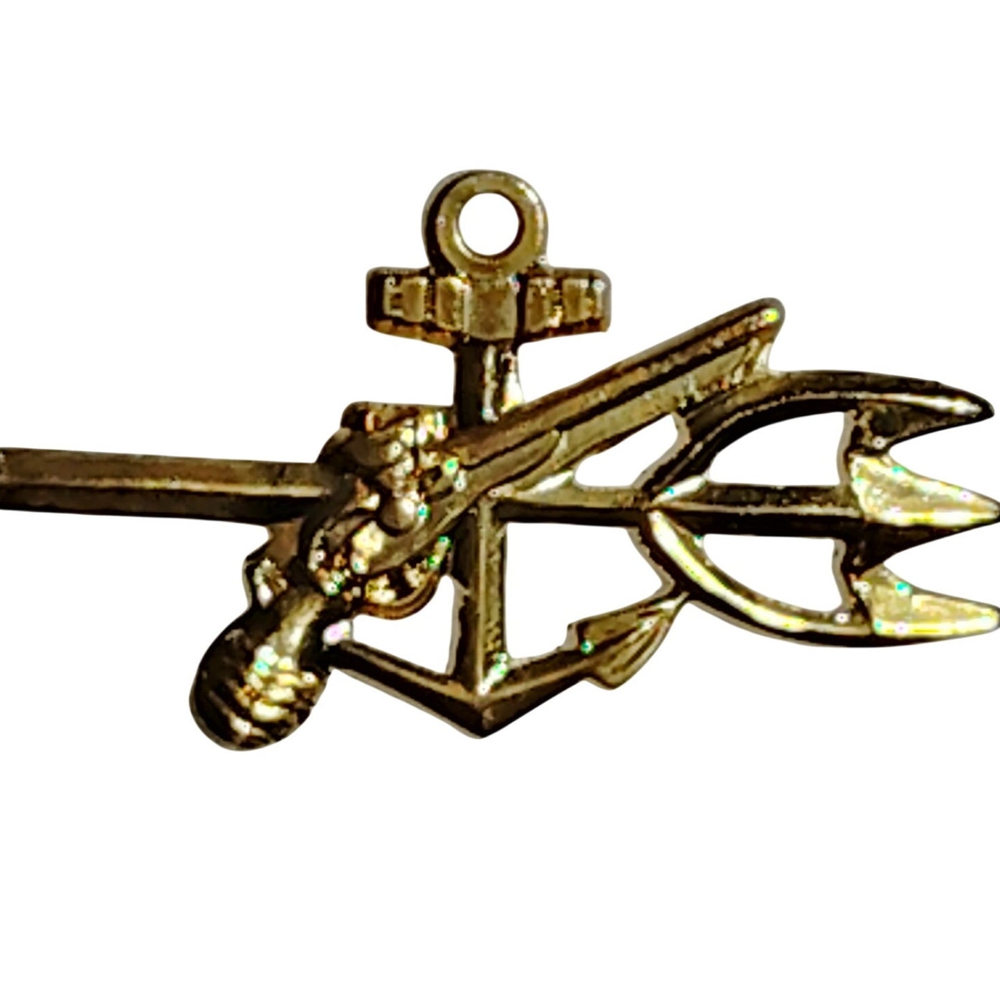 US Navy Underwater Demolition Team (UDT) Gold Officer Badge Hat Lapel Pin 1.25"W