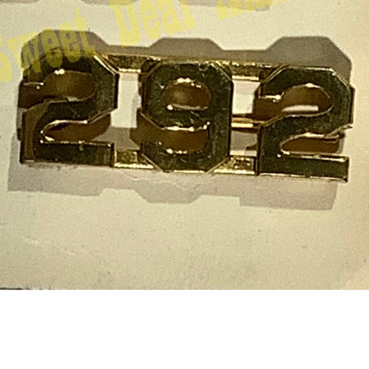 Early/Mid 1900s Brass C-Clasp Number "292" Collar Device 3/8"H Hat / Lapel Pin