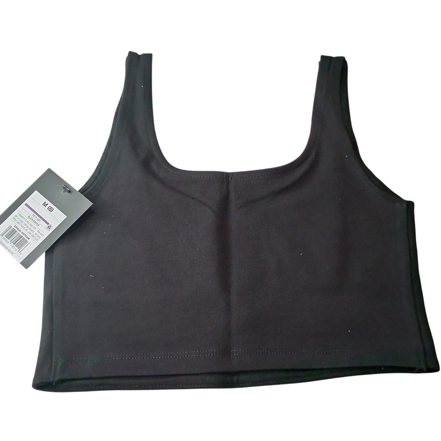 Girls' Square Neck Tank Top - Black M: Slim Fit, Sleeveless, Midweight Jersey