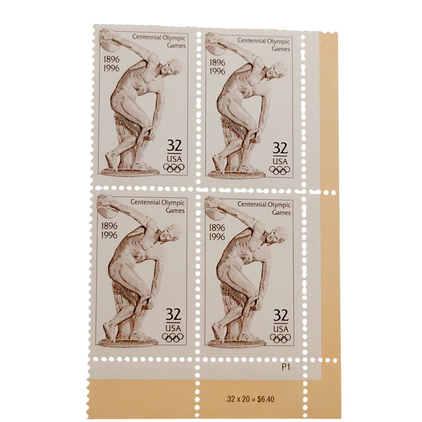 Block of 4 – 1996 USA 32¢ Centennial Olympic Games MNH Scott 3087 Plate Block