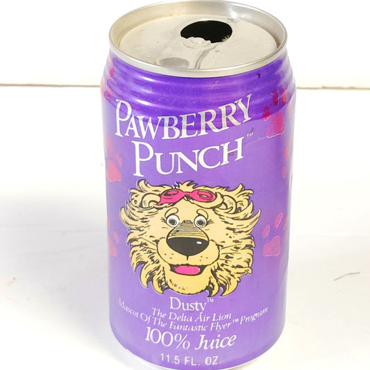VTG Delta Airlines Pawberry Punch Juice Can 1989 / 1990 Dusty Lion Campbell
