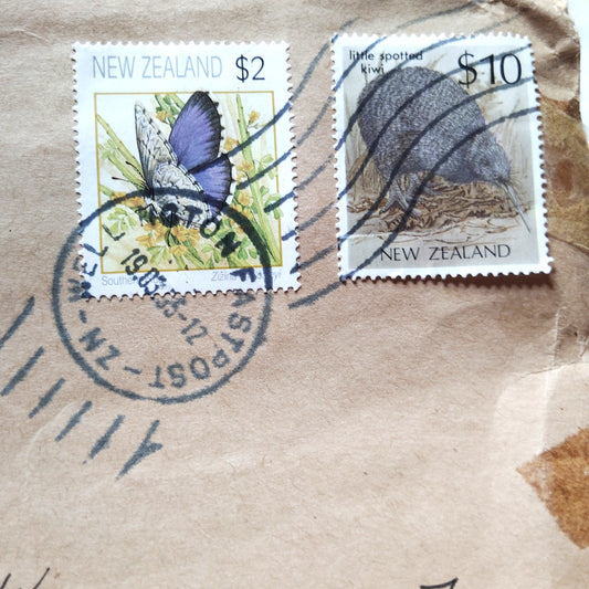New Zealand 1995 Postal Cover $2 Butterfly & $10 Kiwi Stamps to USA