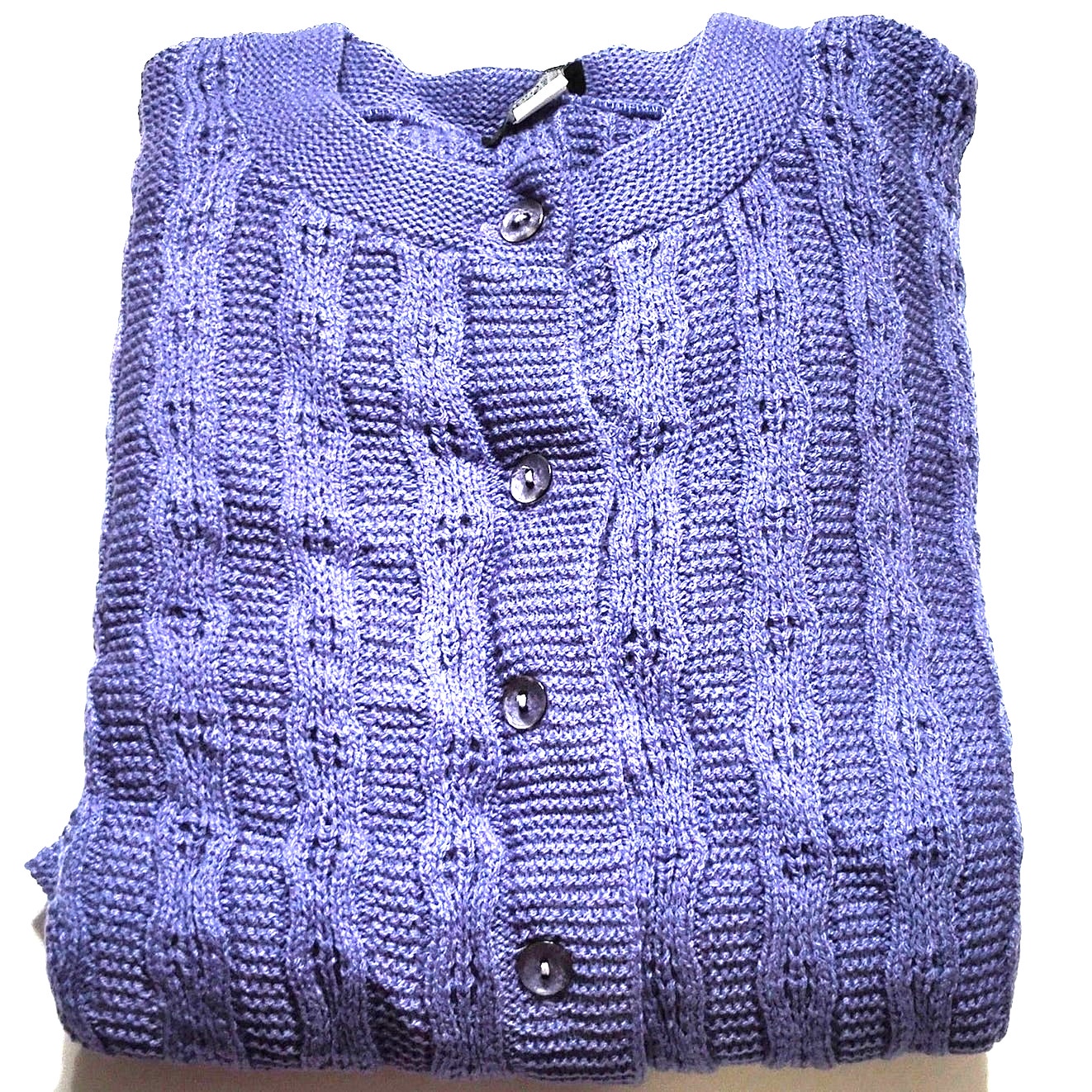 Gabriel New York Lavender Button‑Down Sweater 100% Acrylic Size Large NEW