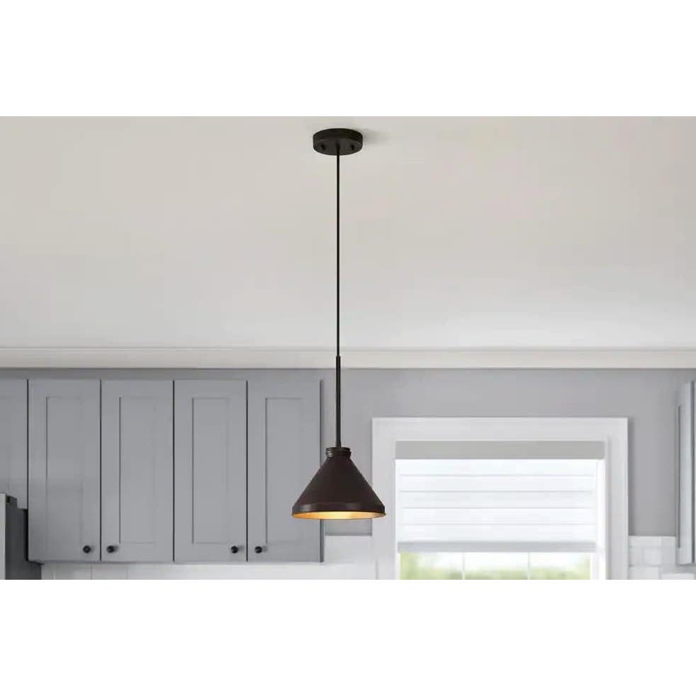 Oil-Rubbed Bronze Pendant Light Kit with Partial Metal Rod, NIB