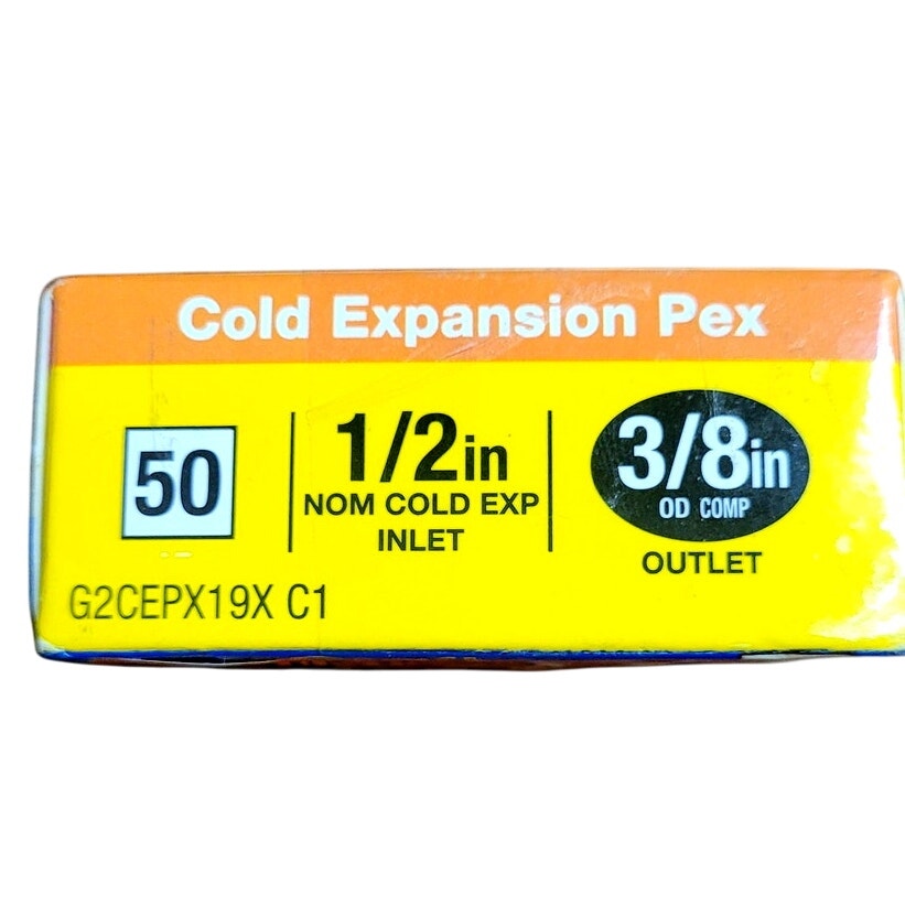 1/2 in. Cold Expansion PEX Inlet X 3/8 in. Comp Outlet 1/4-Turn Angle Stop