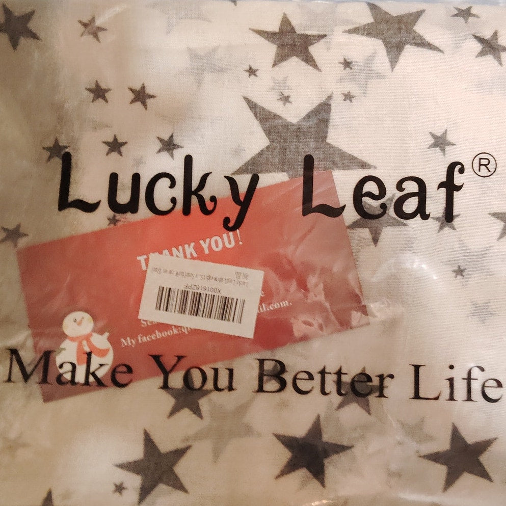 Lucky Leaf Infinity Scarf 2‑Tone Stars Lightweight Semi‑Sheer ODG/Tan 34" × 37"