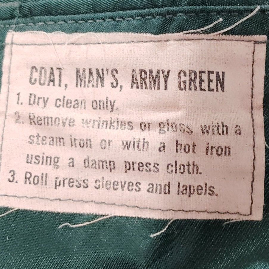 Army AG-344 Class 3 Dress Coat, 39L, Derossi & Son Co. Georgia State Defense Force “Parati Servire”