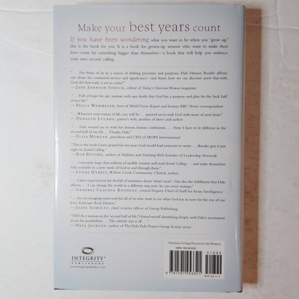 Dale Hanson Bourke Second Calling: Finding Passion & Purpose Hardcover Book