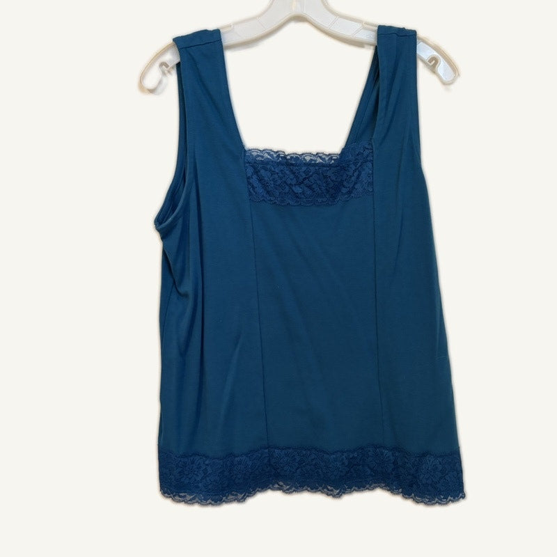Blair Women's Teal Tank Top & Open Knit Cardigan 2-Piece Set Large