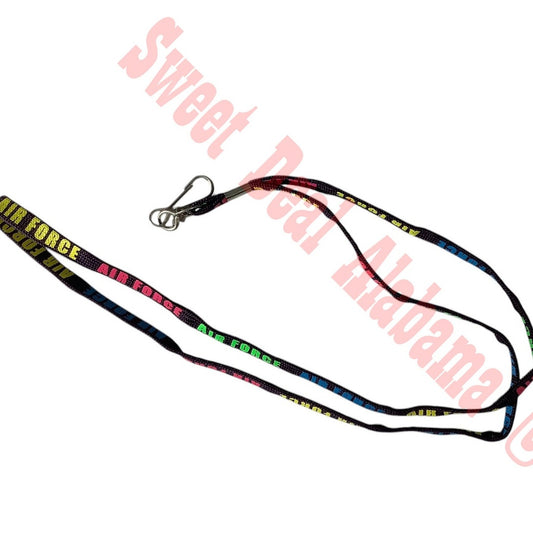 Air Force Multi-Color Lanyard, 5/16"W, w/ End Clip for Badge/ Keyring 17"L (34")