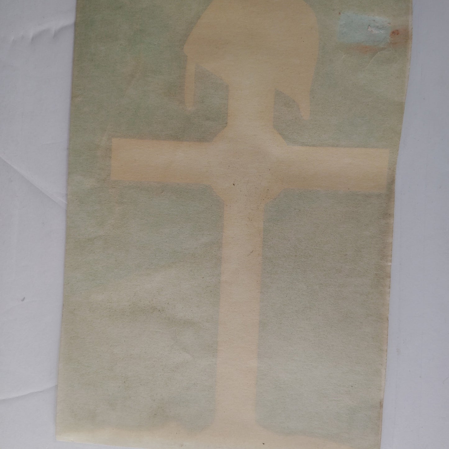 Soldier’s Cross Vinyl Decal Novelty White Vintage NOS 7" × 5"
