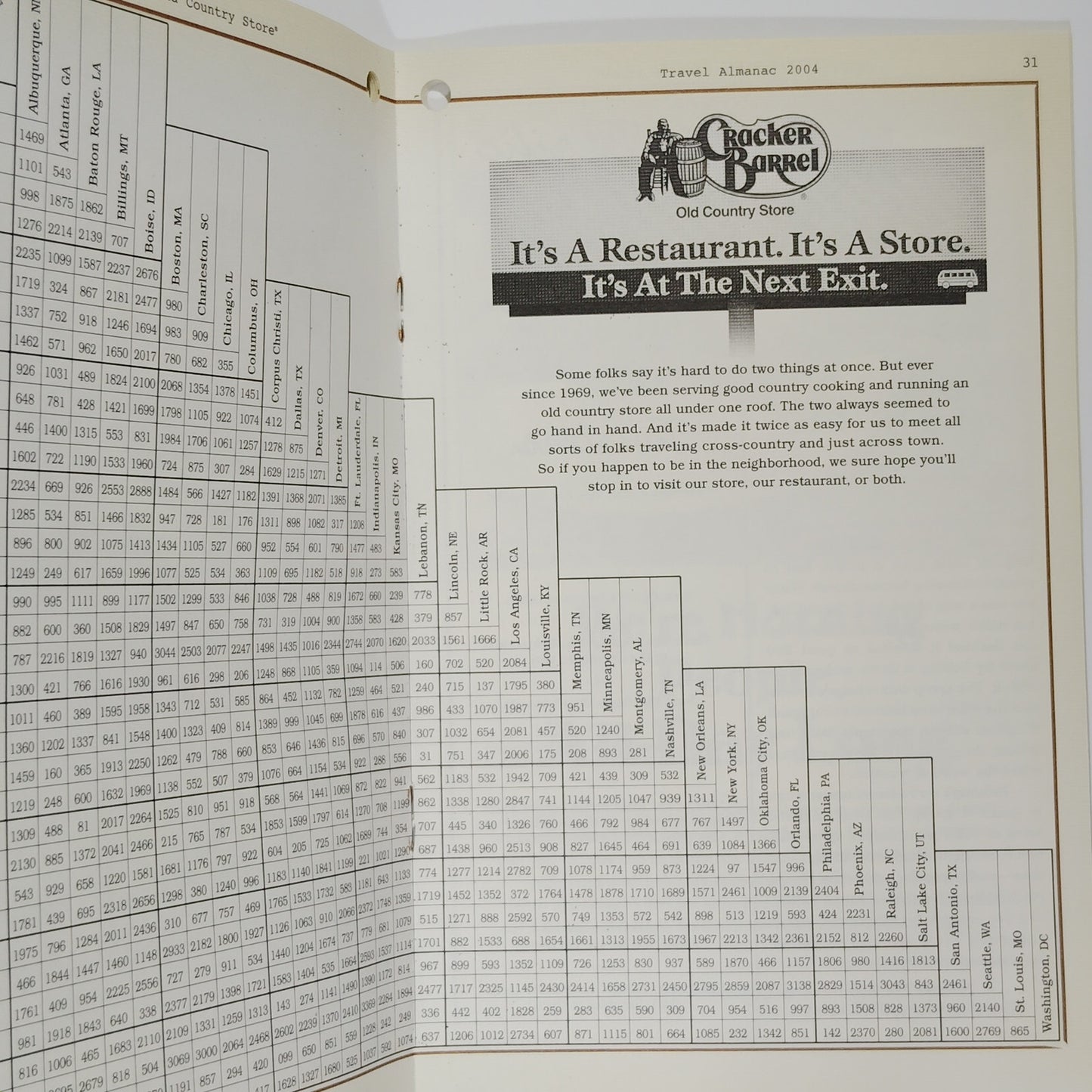 Cracker Barrel Old Country Store Travel Almanac – 2004 Vol. 2 – 8-1/2" x 5-1/2" – Americana Ephemera