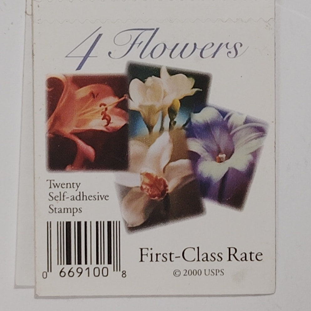 2000 Four Flowers Stamps – Lot of 11/20 – 34¢ – MNH – Photographic USPS Booklet