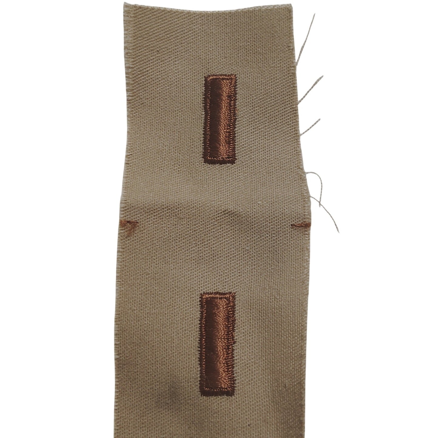 US Army 2LT O‑1 Sew‑On Rank Bar Strip – Gold on Khaki – 2" × 5"