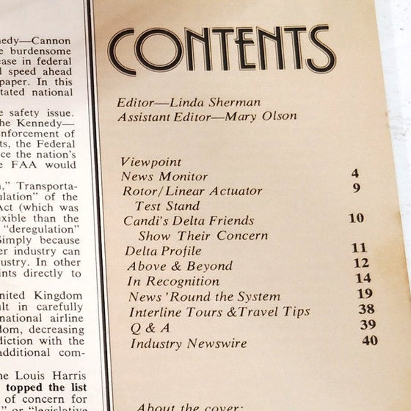 Delta Digest September 1977 Vintage In-Flight Magazine - Brown & White