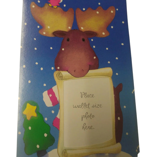 American Greetings The Finishing Touch Moose Christmas Cards - 8-1/4" x 5-3/8" - Holds 3x5 Photo