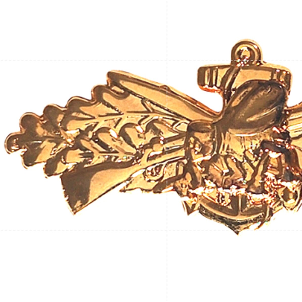 U.S. Navy Seabee Combat Warfare Novelty Hat Lapel Pin Gold Tone 1‑1/2" × 5/8"