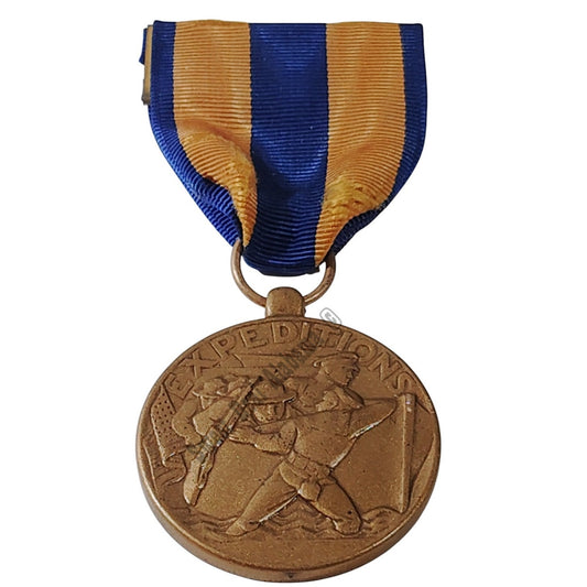 U.S. Navy Expeditions Service Medal w/ Pinback, 1-3/8"D x 3"H Overall