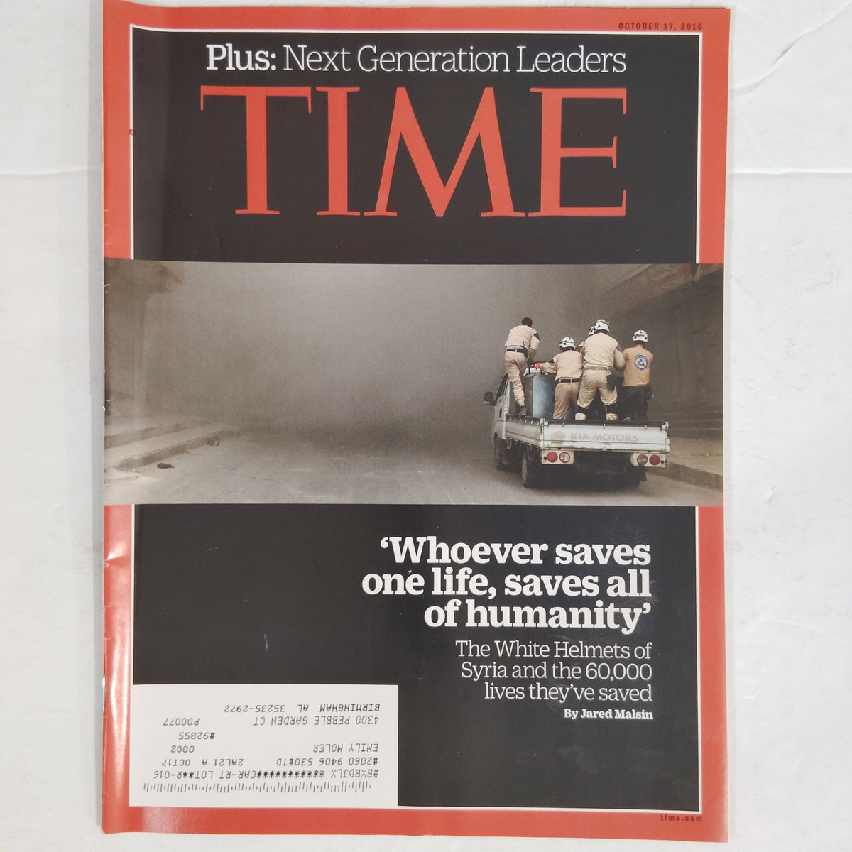 Time Magazine October 17 2016 Syria's Angels White Helmets, LA Rams, Back Issue