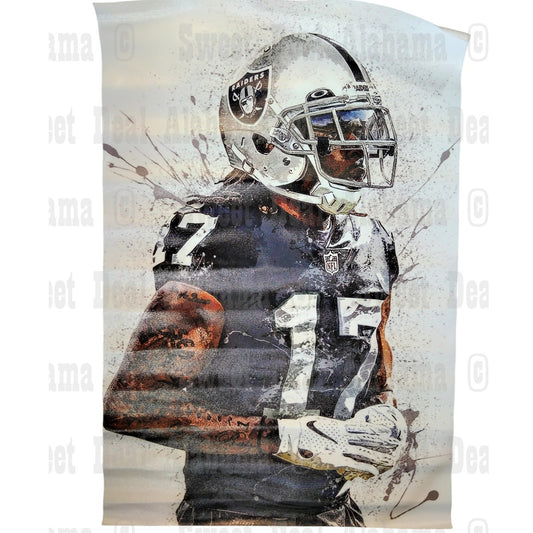 Oakland Raiders #17 Davante Adams – 12” x 18” Canvas Print – Unframed