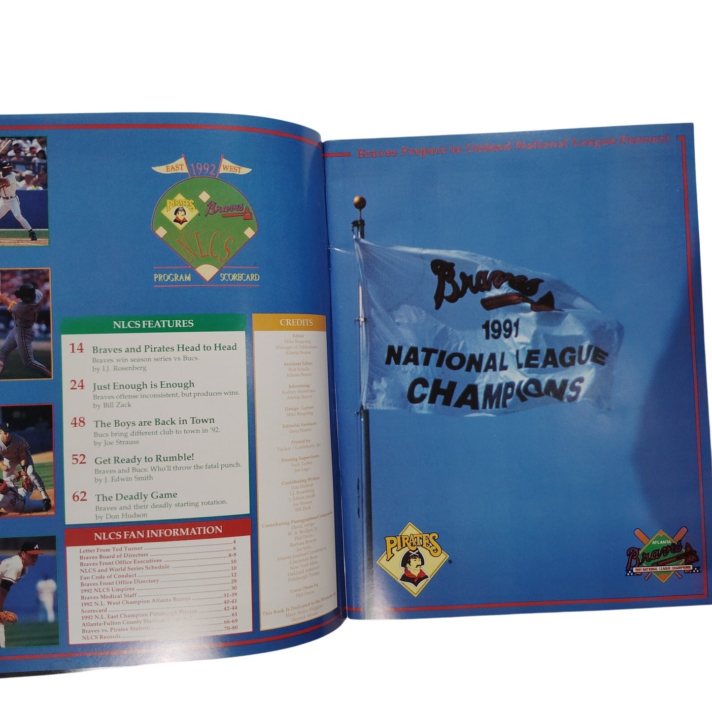 1992 National League Championship Series Program – Atlanta Braves vs. Pittsburgh Pirates, Atlanta GA