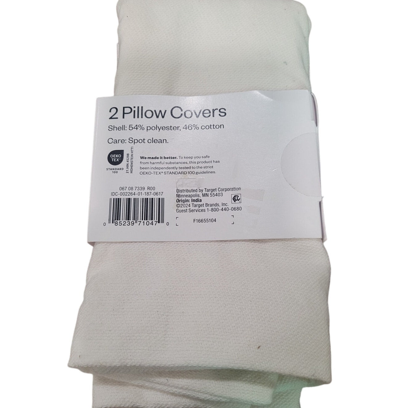 2-Pack Reversible Woven Square Throw Pillow Covers Ivory Jacquard 18"x18"