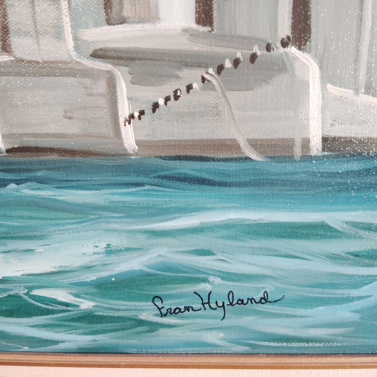 Fran Hyland Original Oil Painting Sunshine Skyway Bridge Disaster W/ Delta Plane