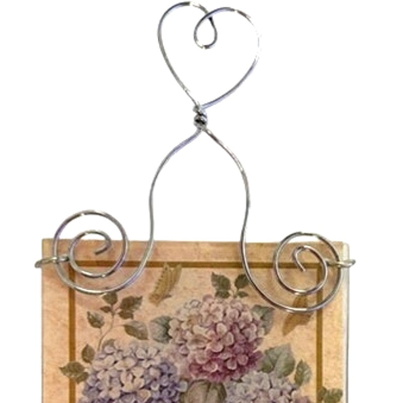 Vintage Hydrangea Glass Tile Hanging Magnet Inspirational 5‑1/2" Height