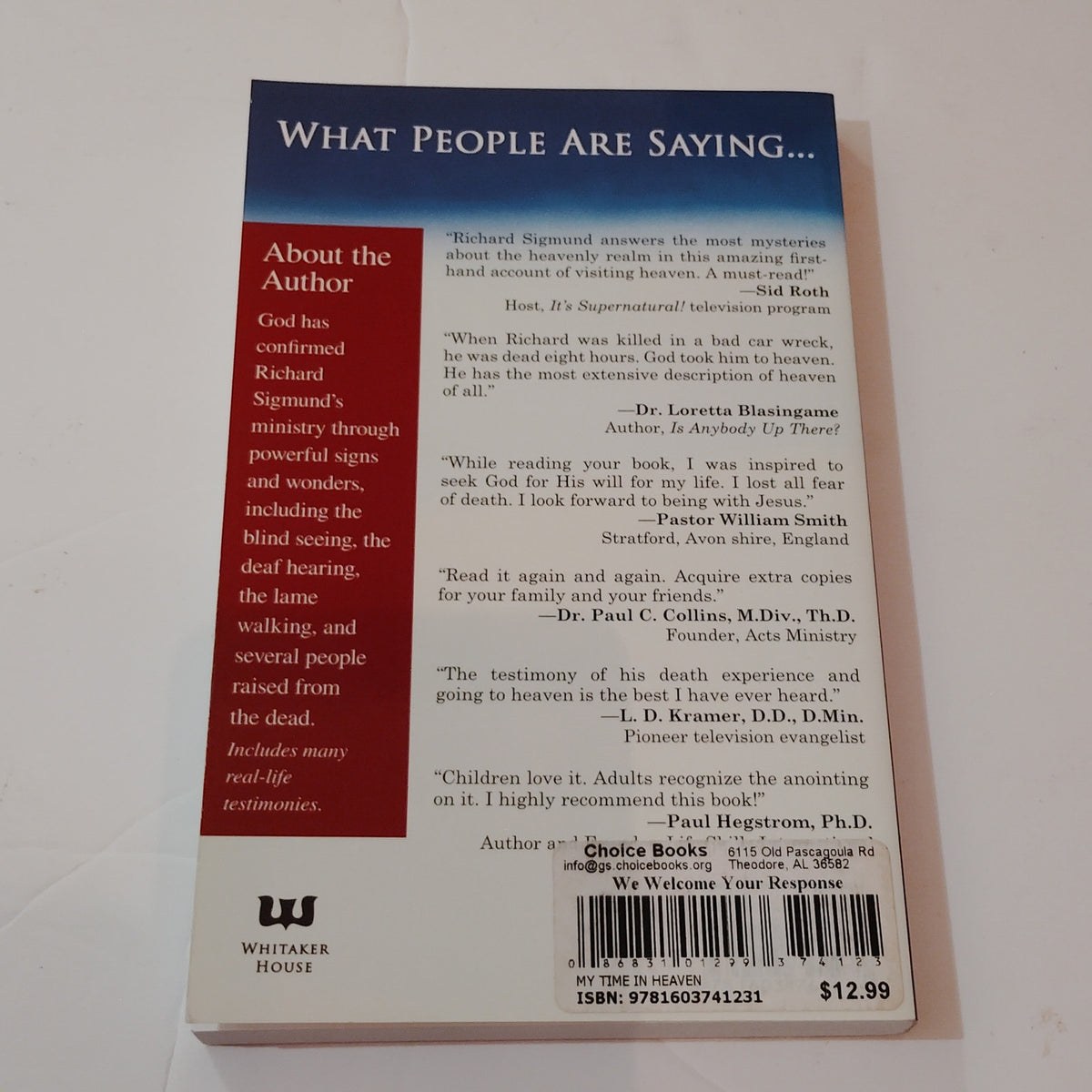 My Time in Heaven Richard Sigmund Paperback – True Story of Dying & Coming Back