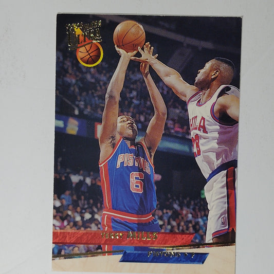 1993–94 Fleer Ultra Terry Mills #58 – Detroit Pistons – F – Misprint Foil Card