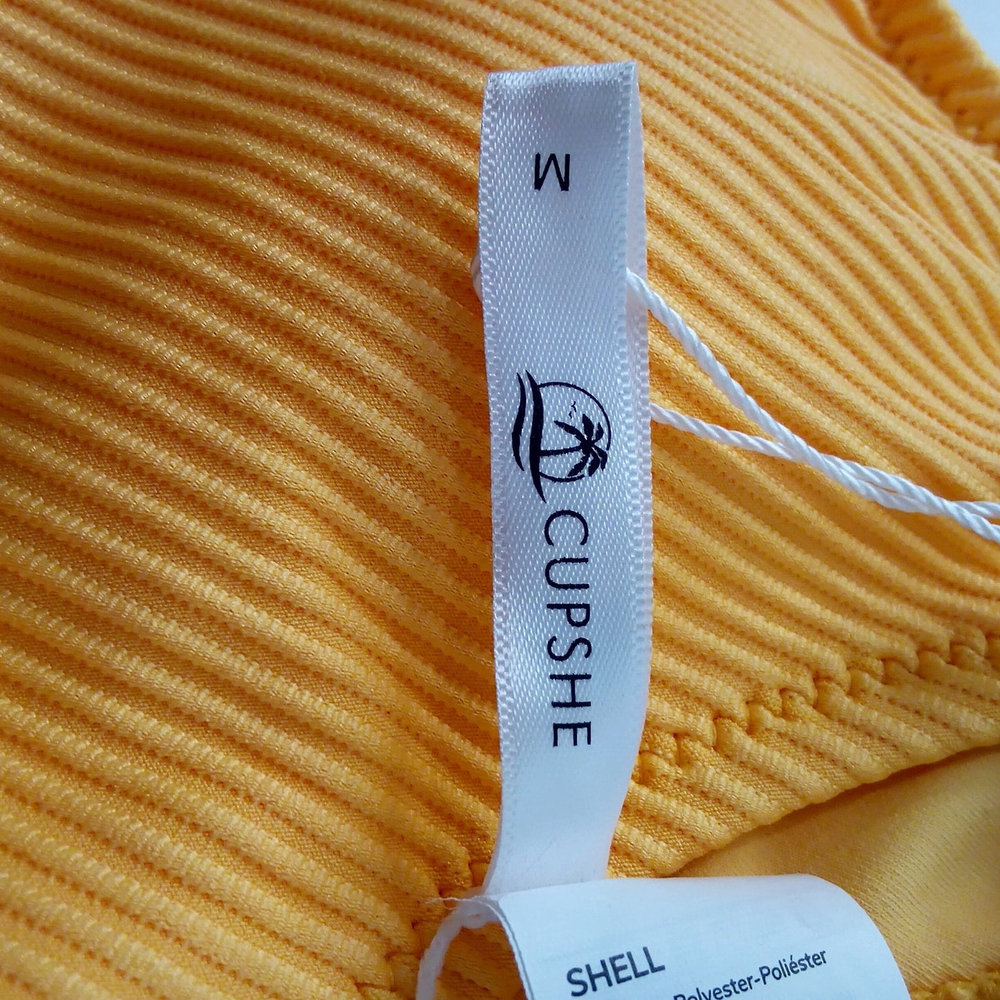 Cupshe Ribbed Scoop Neck Bikini Top Bright Orange Cutout Swim Women’s Medium
