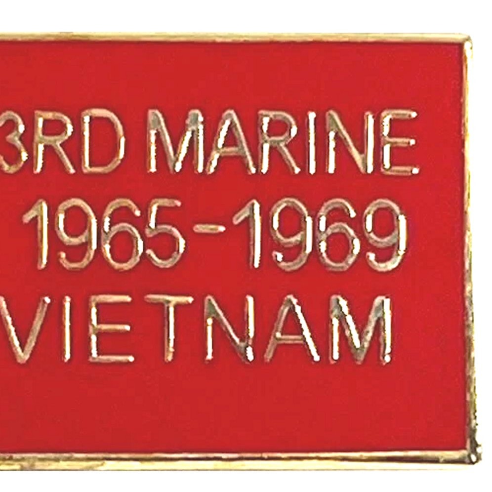 USMC 3rd Marine Division Vietnam 1965‑1969 Novelty Pin 1" × 1/2"