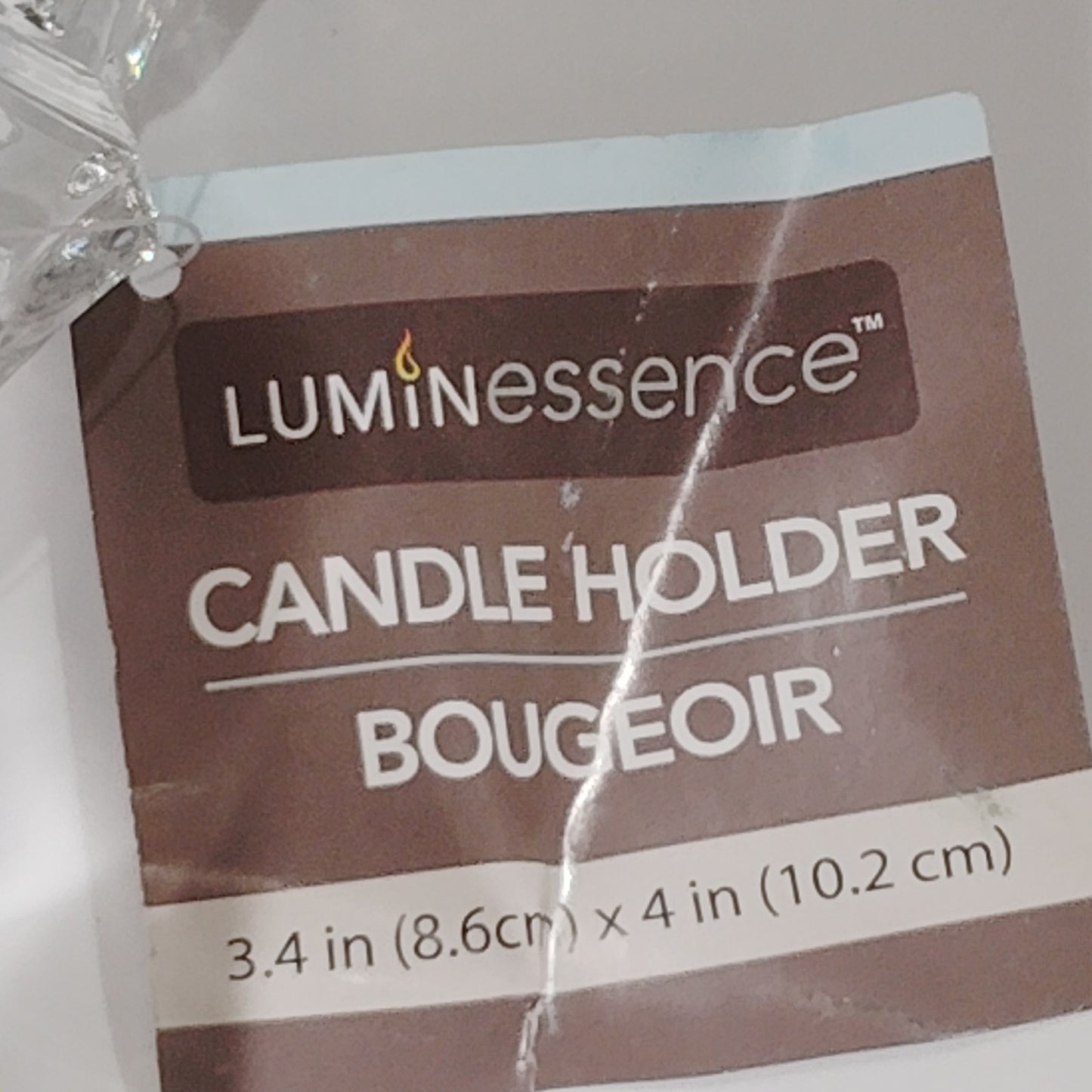 Luminessence Glass Candlestick Holder 3.4x4 Clear Decorative Taper Candle Stand