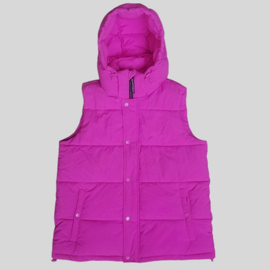 BCBGeneration Women’s Puffer Vest w/ Removable Hood Bright Magenta XXS