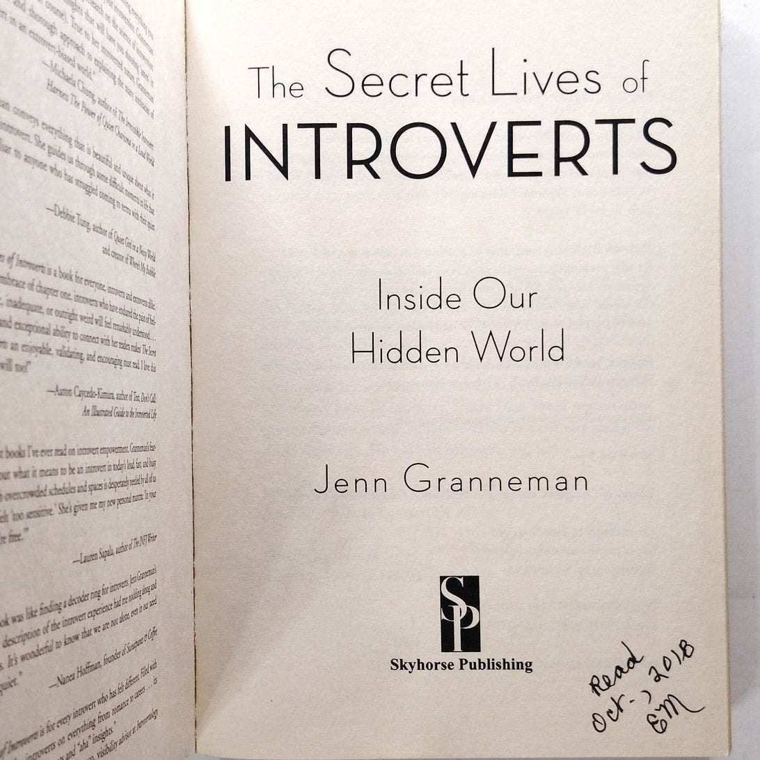 The Secret Lives of Introverts  Inside Our Hidden World Paperback Psychology