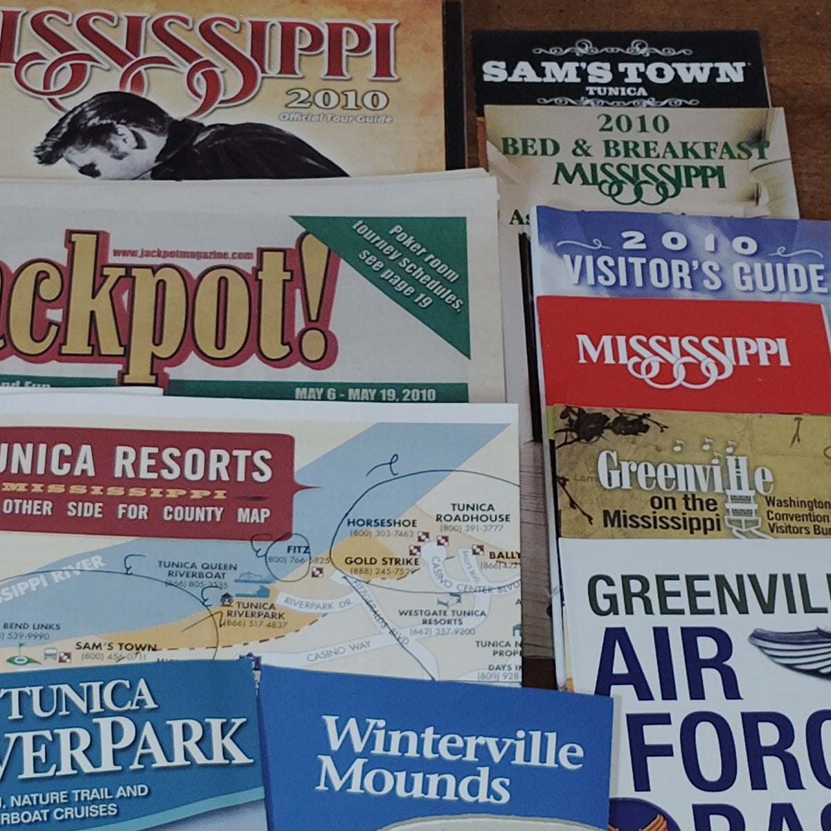 Mississippi Tunica 2010 Travel Ephemera Collection - Guides, Brochures & More