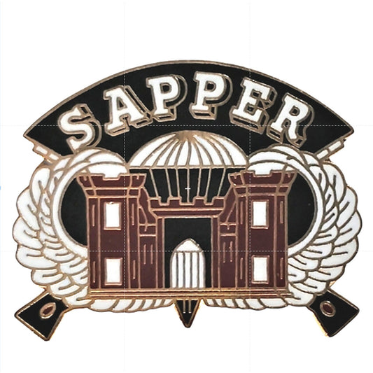 U.S. Army Sapper Combat Engineer Novelty Hat Lapel Pin 1‑1/4" × 1"